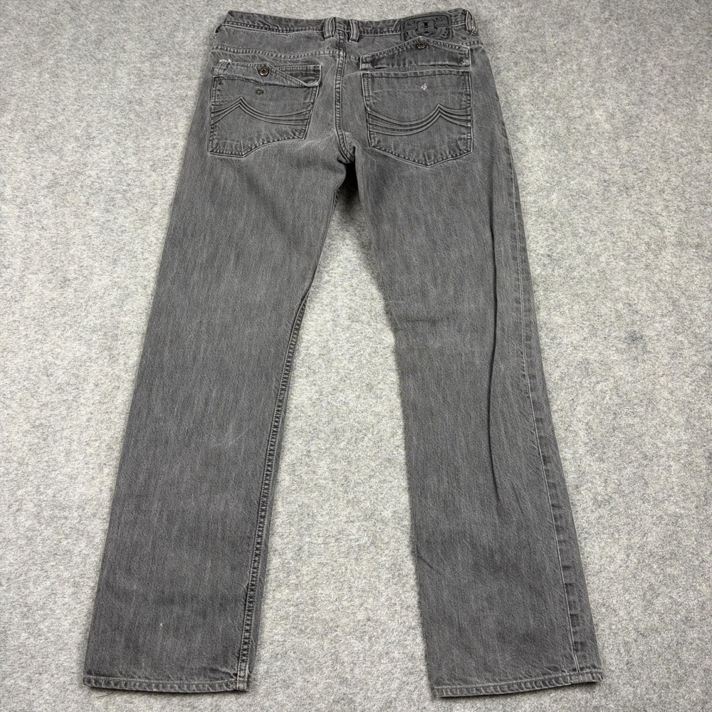 Buffalo David Bitton Daran Jeans Mens 30x32 Slim Straight Grey Faded Distressed - Picture 9 of 16